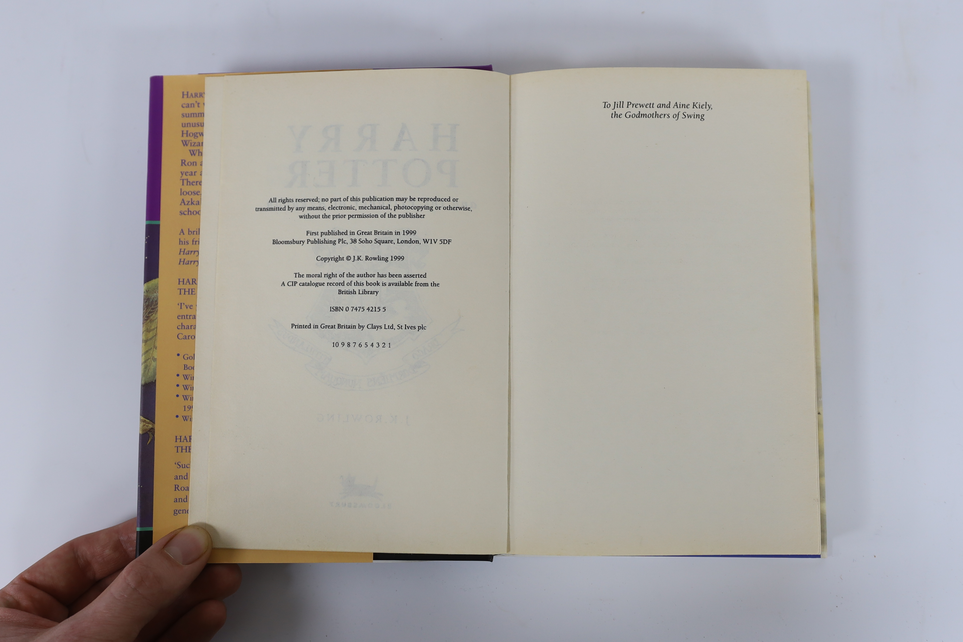 Rowling, J.K - Harry Potter and the Prisoner of Azkaban, first edition, first impression, second state, 8vo, original pictorial boards and dust jacket, a mint copy, Bloomsbury, 1999
